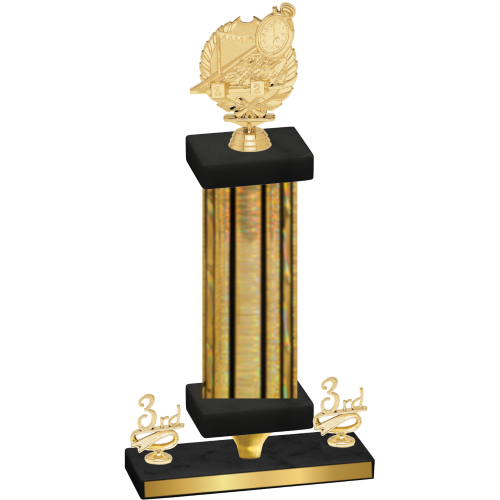 Premium Single Gold Glacier Third Place Swimming Trophy