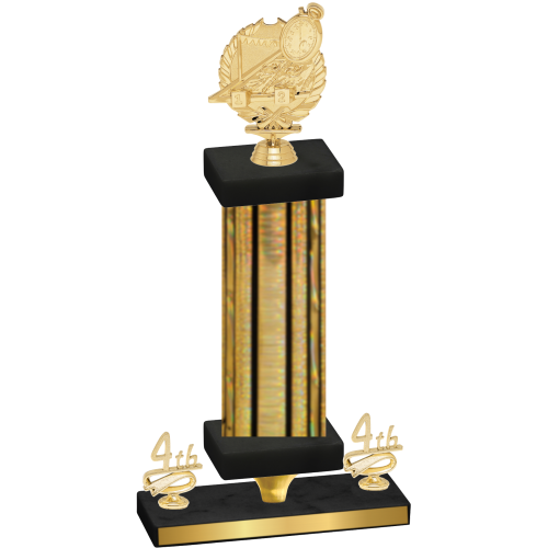 Premium Single Gold Glacier Fourth Place Swimming Trophy