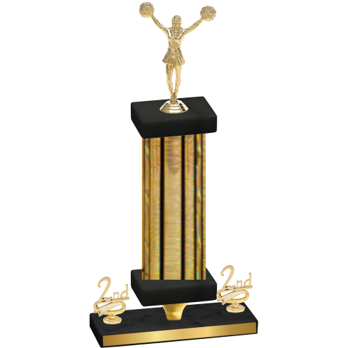 Premium Single Gold Glacier Second Place Cheerleading Trophy