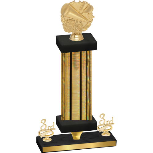 Premium Single Gold Glacier Third Place Cheerleading Trophy