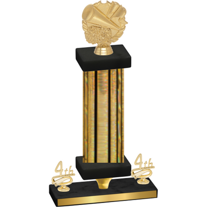 Premium Single Gold Glacier Fourth Place Cheerleading Trophy