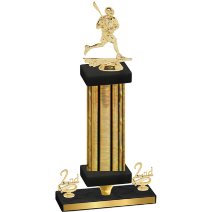 Premium Single Gold Glacier Second Place Lacrosse Trophy