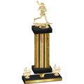 Premium Single Gold Glacier Fourth Place Lacrosse Trophy