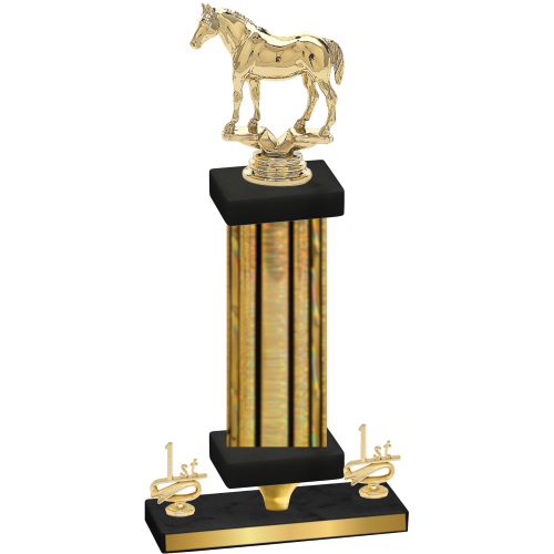 Premium Single Gold Glacier First Place Horses Trophy
