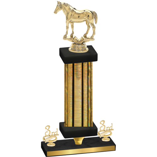 Premium Single Gold Glacier Third Place Horses Trophy