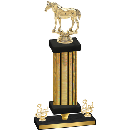 Premium Single Gold Glacier Third Place Horses Trophy