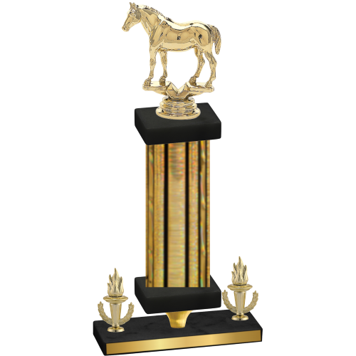 Premium Single Gold Glacier Victory Horses Trophy