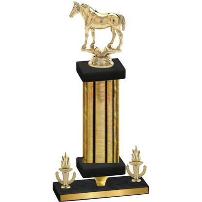 Premium Single Gold Glacier Victory Horses Trophy
