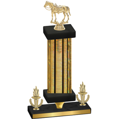 Premium Single Gold Glacier Victory Horses Trophy