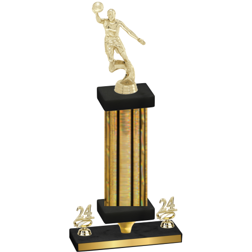 Premium Single Gold Glacier Year Basketball Trophy