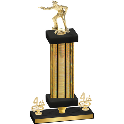 Premium Single Gold Glacier Fourth Place Shooter Trophy