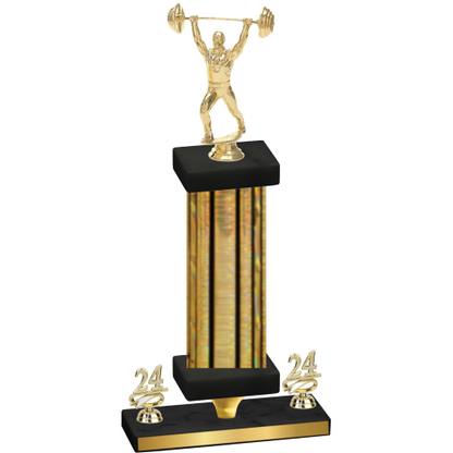 Premium Single Gold Glacier Year Weights Trophy