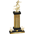 Premium Single Gold Glacier Second Place Flag Football Trophy