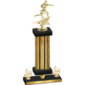Premium Single Gold Glacier Fourth Place Flag Football Trophy