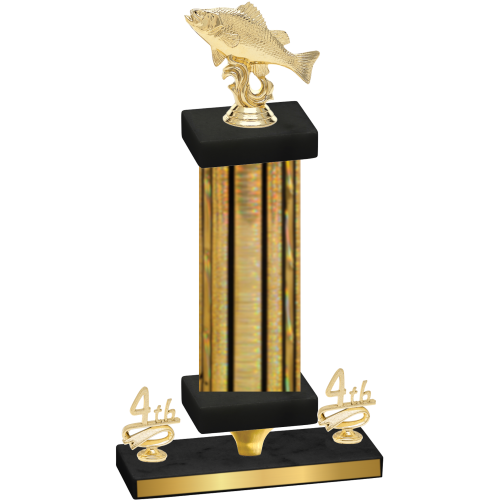 Premium Single Gold Glacier Fourth Place Fishing Trophy