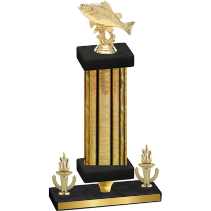 Premium Single Gold Glacier Victory Fishing Trophy