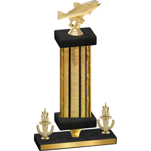 Premium Single Gold Glacier Victory Fishing Trophy