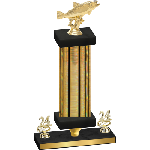 Premium Single Gold Glacier Year Fishing Trophy
