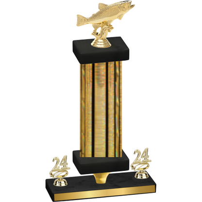 Premium Single Gold Glacier Year Fishing Trophy