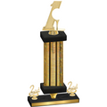 Premium Single Gold Glacier Second Place Golf Trophy