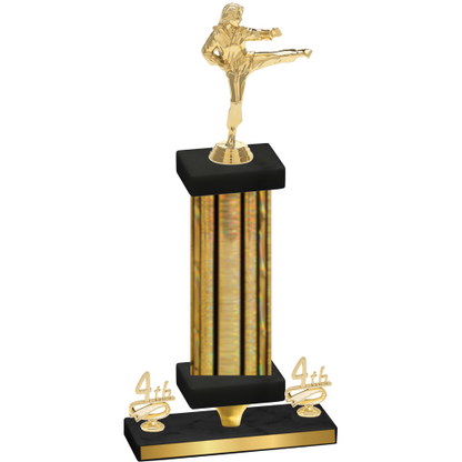 Premium Single Gold Glacier Fourth Place Karate Trophy
