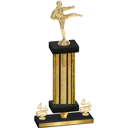 Premium Single Gold Glacier Fourth Place Karate Trophy