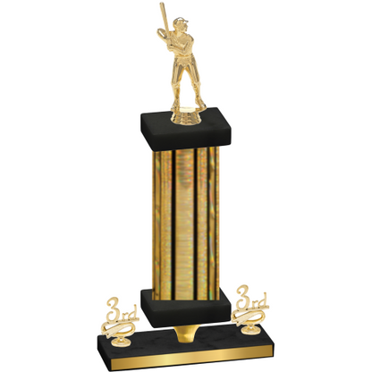 Premium Single Gold Glacier Third Place Baseball Trophy