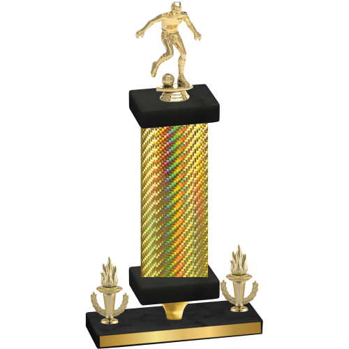 Premium Single Gold Carbon Fiber Victory Soccer Trophy