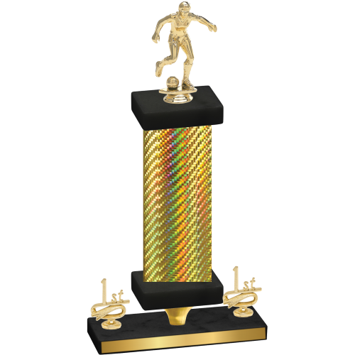 Premium Single Gold Carbon Fiber First Place Soccer Trophy