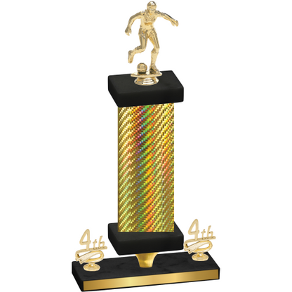 Premium Single Gold Carbon Fiber Fourth Place Soccer Trophy