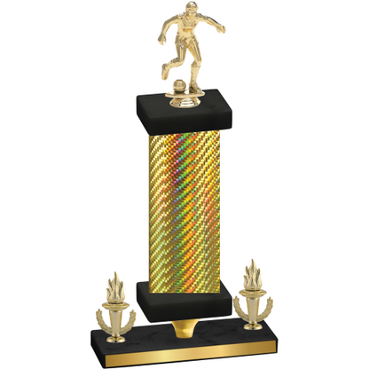 Premium Single Gold Carbon Fiber Victory Soccer Trophy