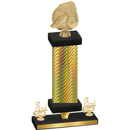 Premium Single Gold Carbon Fiber Third Place Soccer Trophy