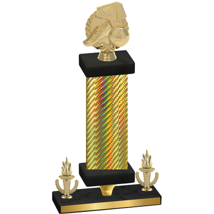 Premium Single Gold Carbon Fiber Victory Soccer Trophy