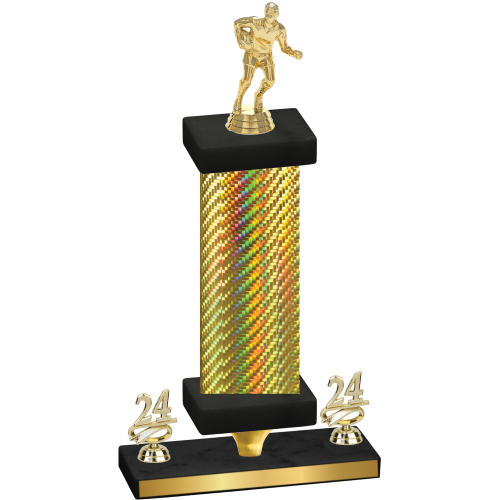Premium Single Gold Carbon Fiber Year Rugby Trophy