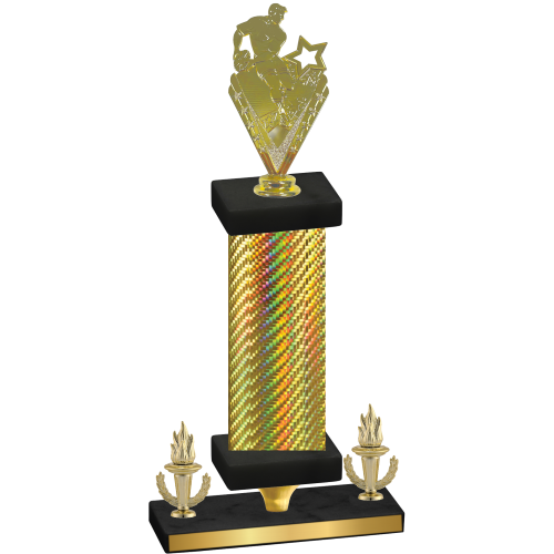 Premium Single Gold Carbon Fiber Victory Rugby Trophy