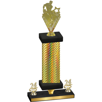 Premium Single Gold Carbon Fiber Year Rugby Trophy