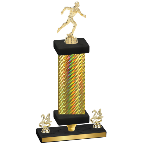Premium Single Gold Carbon Fiber Year Running Trophy