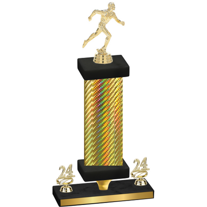 Premium Single Gold Carbon Fiber Year Running Trophy