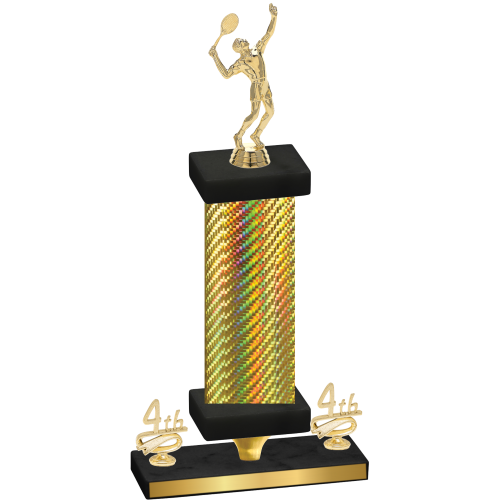 Premium Single Gold Carbon Fiber Fourth Place Tennis Trophy