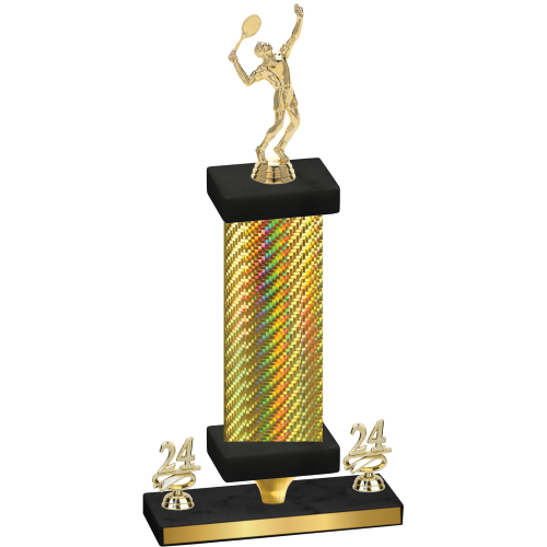 Premium Single Gold Carbon Fiber Year Tennis Trophy