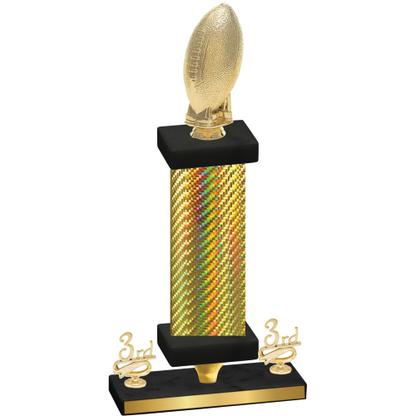 Premium Single Gold Carbon Fiber Third Place Football Trophy