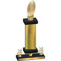 Premium Single Gold Carbon Fiber Year Football Trophy