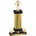 Premium Single Gold Carbon Fiber Fourth Place Wrestling Trophy