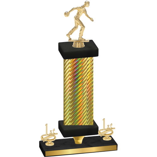 Premium Single Gold Carbon Fiber First Place Bowling Trophy
