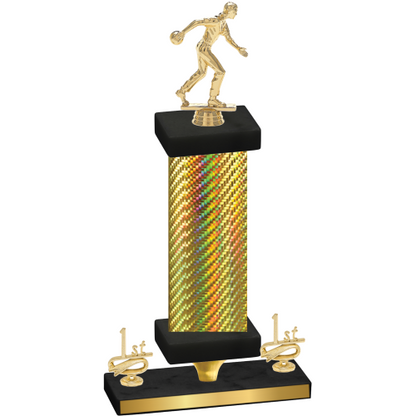 Premium Single Gold Carbon Fiber First Place Bowling Trophy