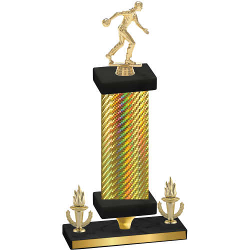 Premium Single Gold Carbon Fiber Victory Bowling Trophy