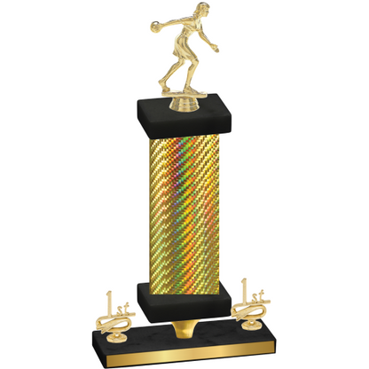 Premium Single Gold Carbon Fiber First Place Bowling Trophy