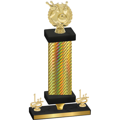 Premium Single Gold Carbon Fiber First Place Bowling Trophy