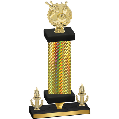 Premium Single Gold Carbon Fiber Victory Bowling Trophy