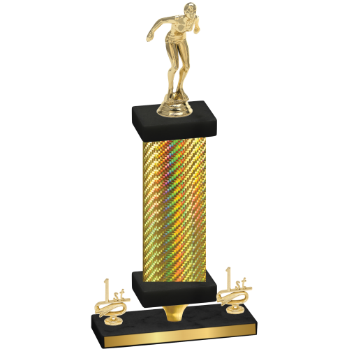Premium Single Gold Carbon Fiber First Place Tennis Trophy